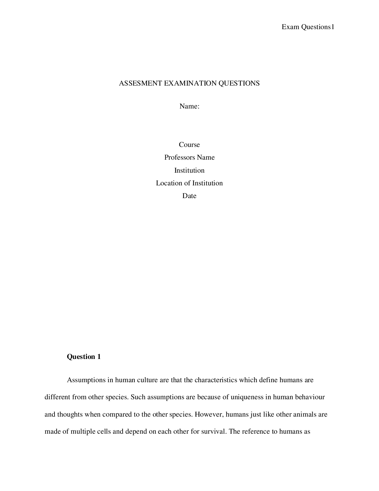 Preview image for Week 13 Final Assessment take home exam questions answered